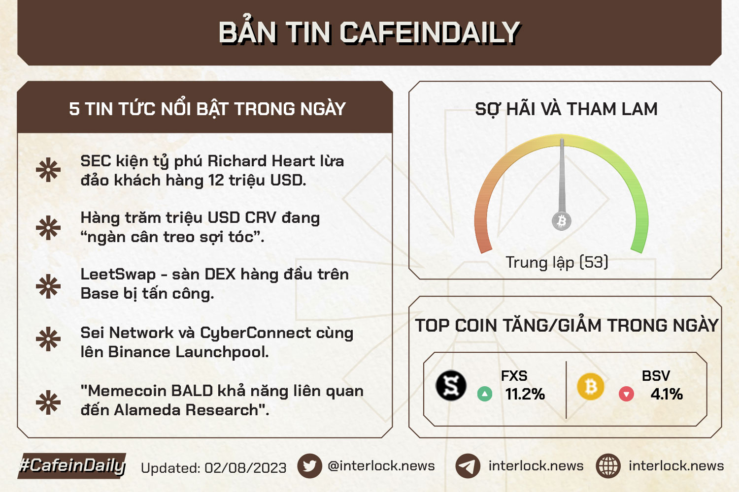 bản tin cafeindaily ngày 2 tháng 8 năm 2023