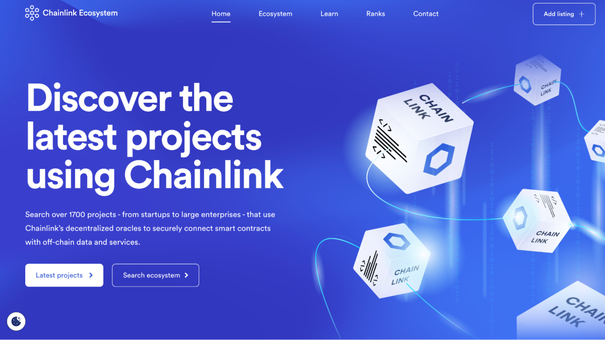 Trang web tổng hợp các dự án sử dụng giải pháp của Chainlink.