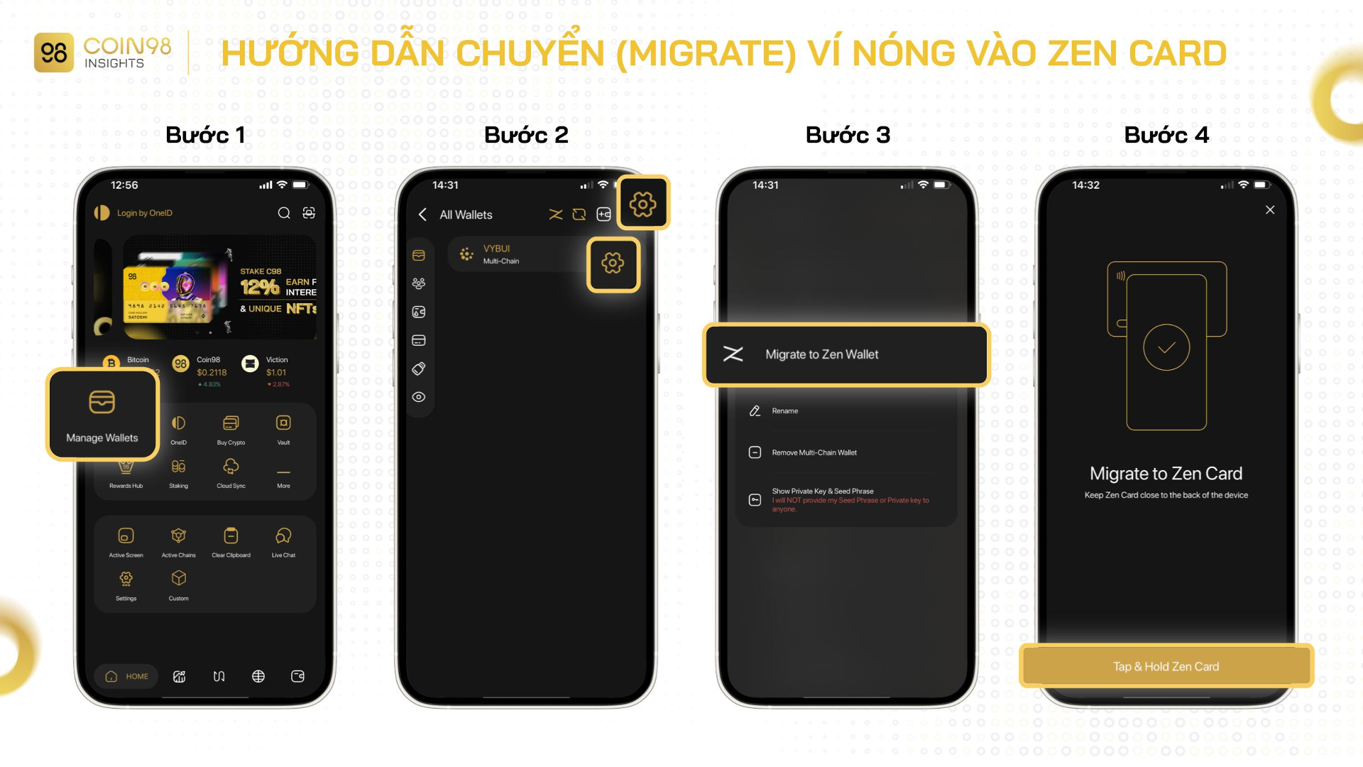 chuyển migrate ví nóng zen card