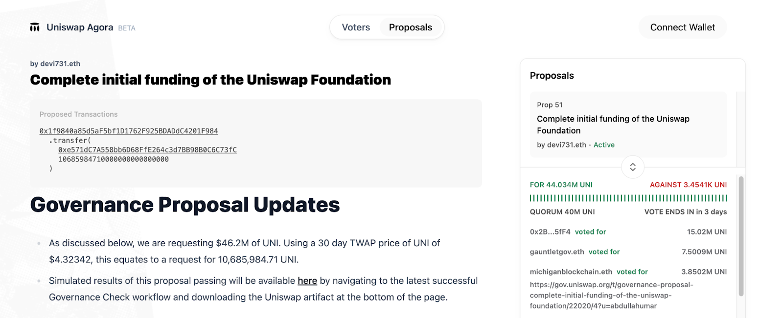 đề xuất của uniswap