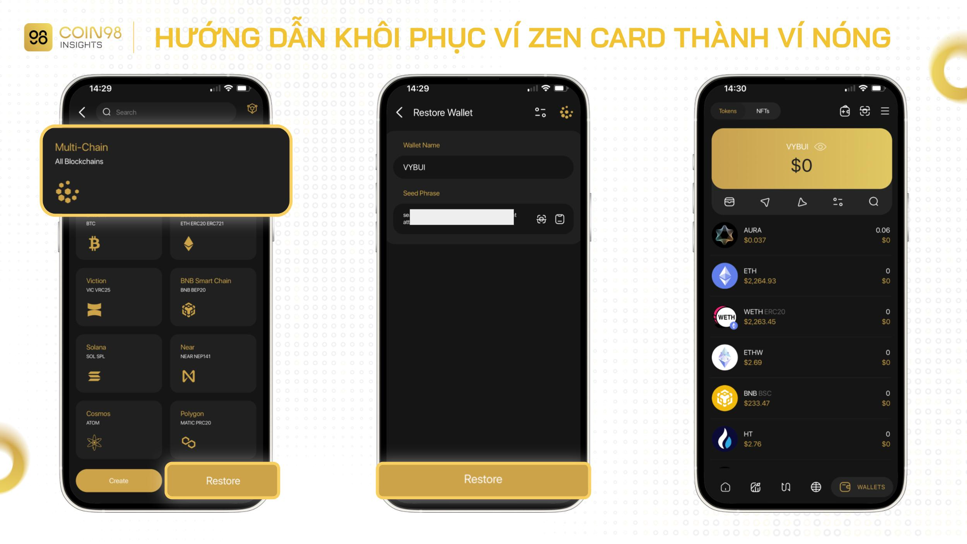 khôi phục zen card ví nóng 