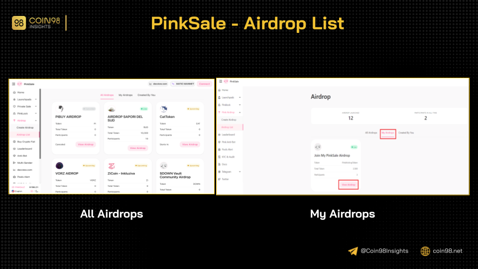 pinksale airdrop list