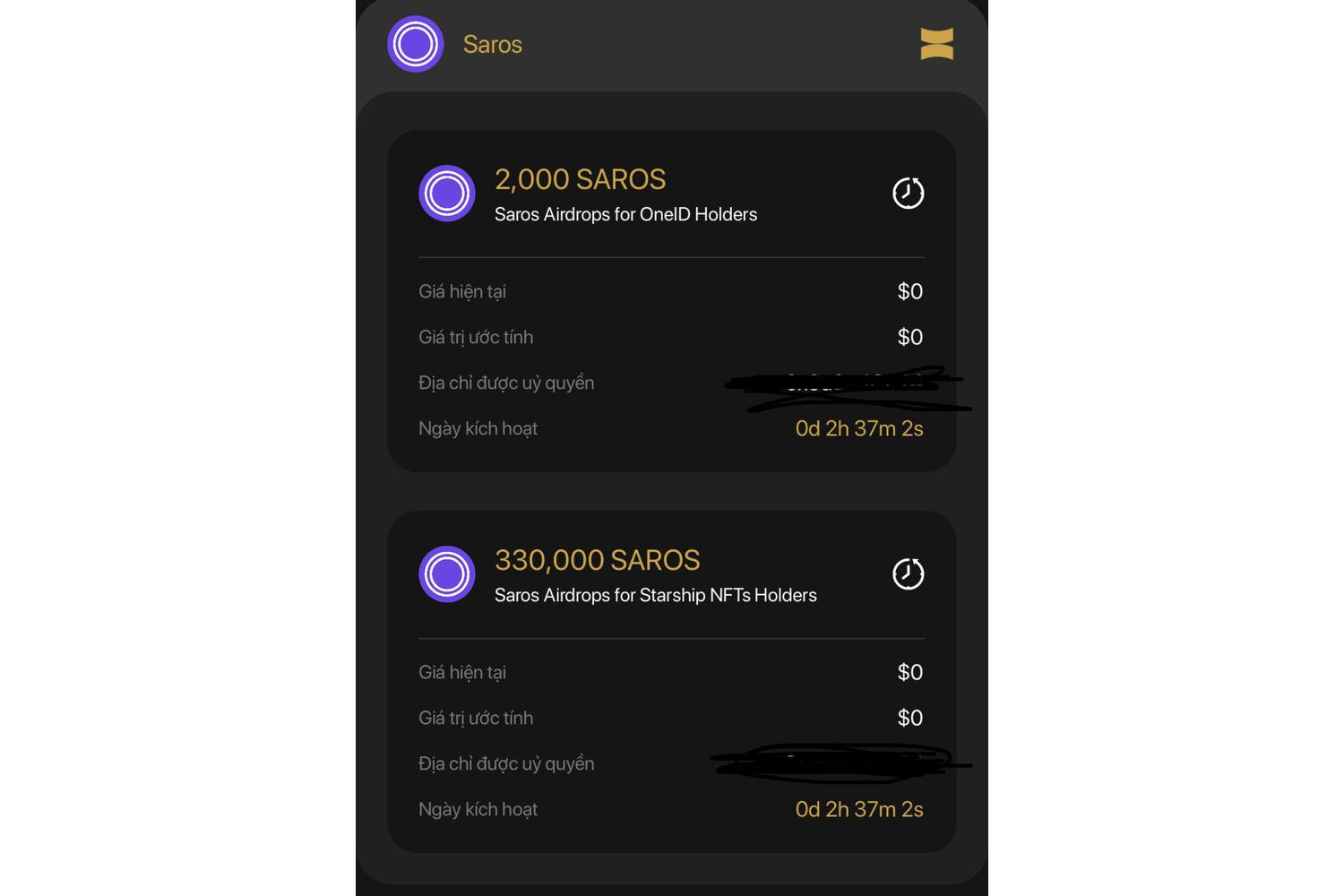 saros airdrop