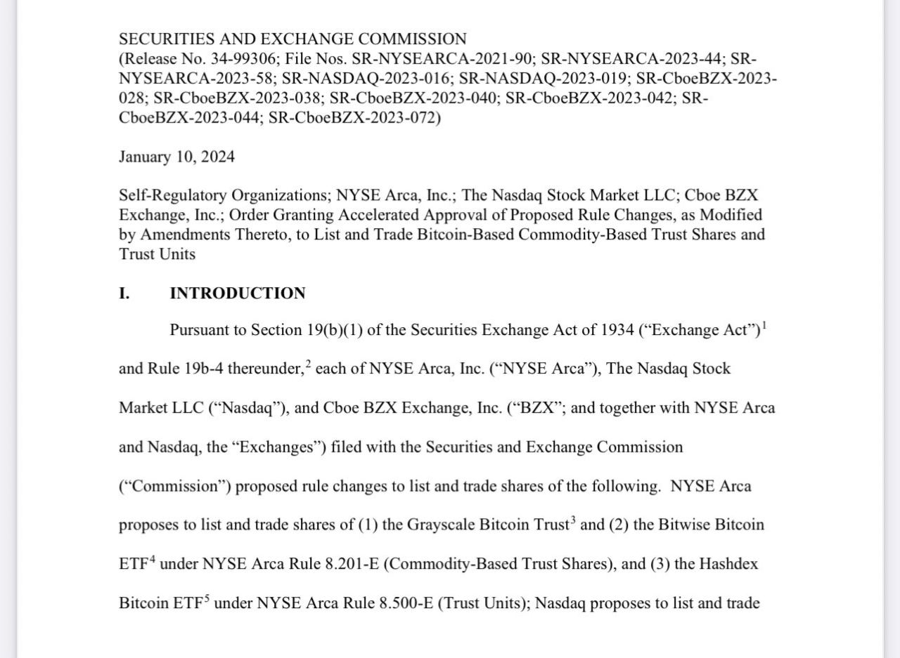 phê duyệt spot bitcoin etf