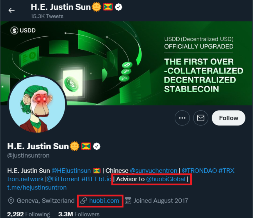 trang chủ cá nhân của justin sun