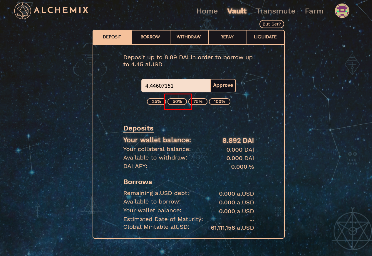 dep token alchemix