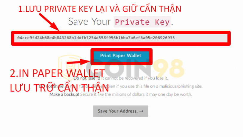 lưu private key myetherwallet