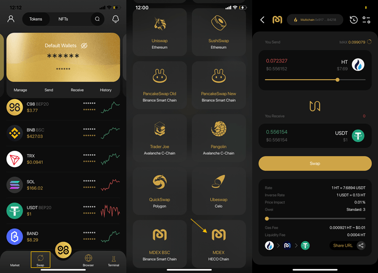 mdex wallet on coin98 wallet