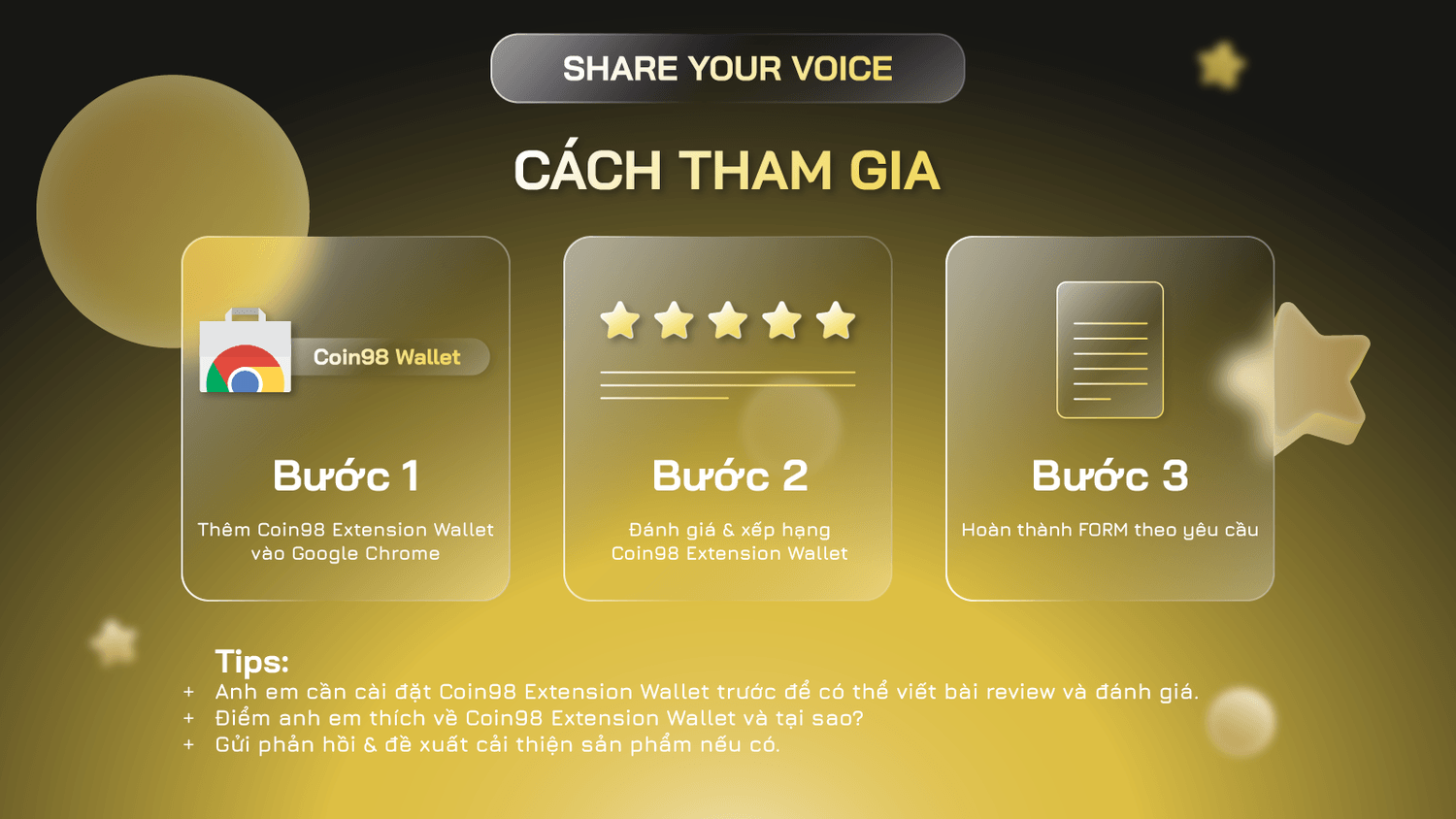 cách tham gia share your voice