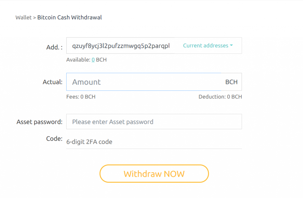 nhận bch vào ví blockchain