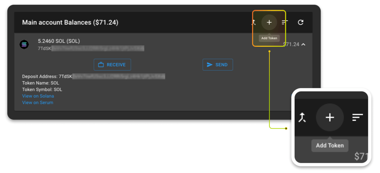 deposit token usdt spl