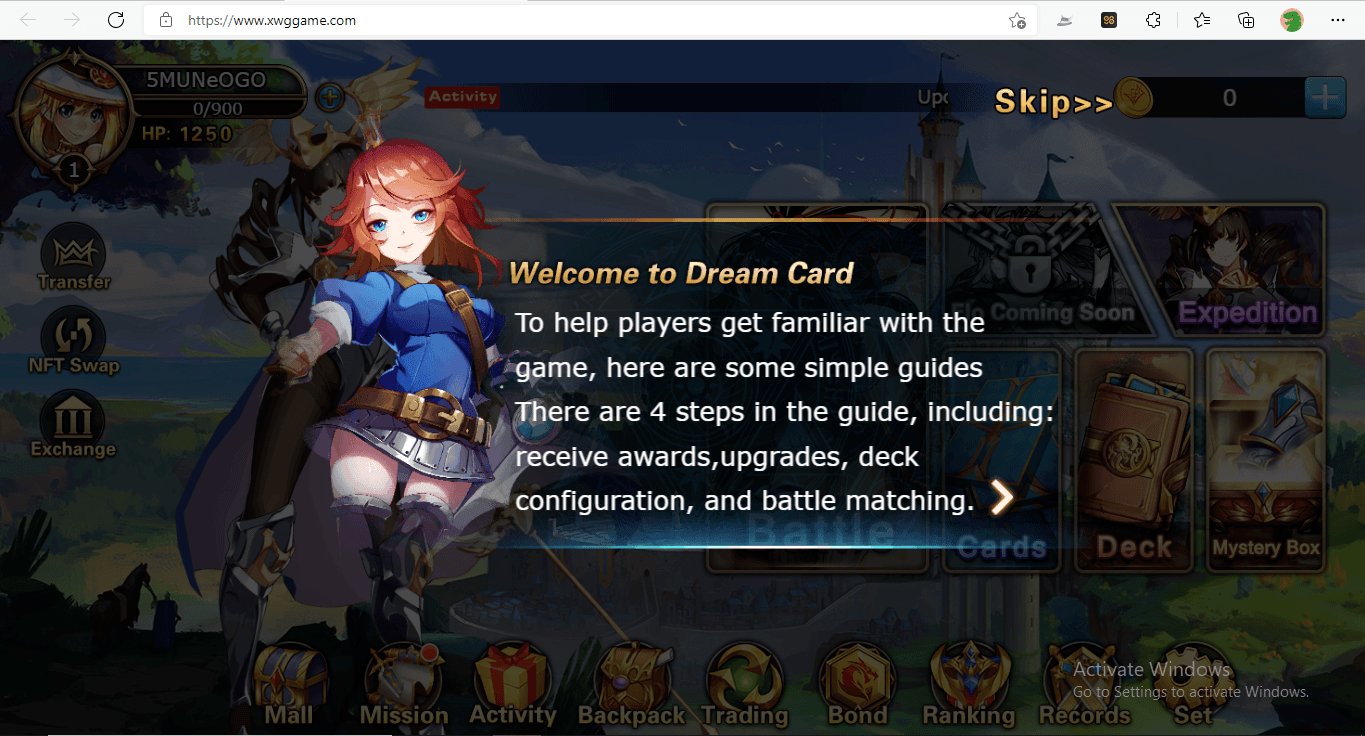 giao diện dream card