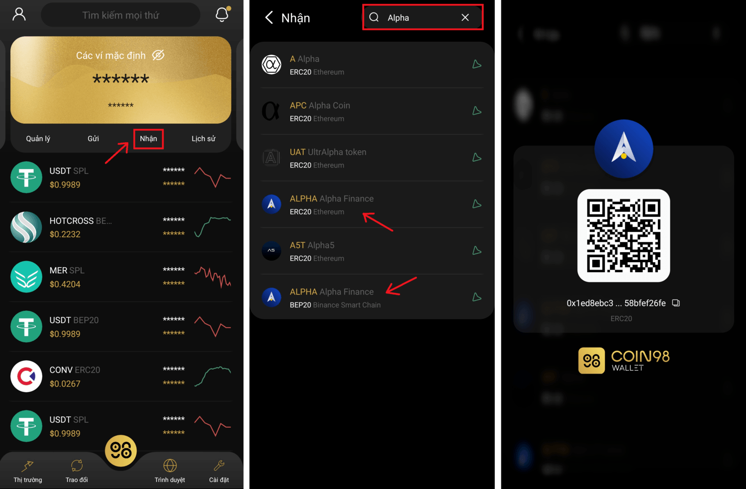 lưu trữ alpha coin98 -wallet