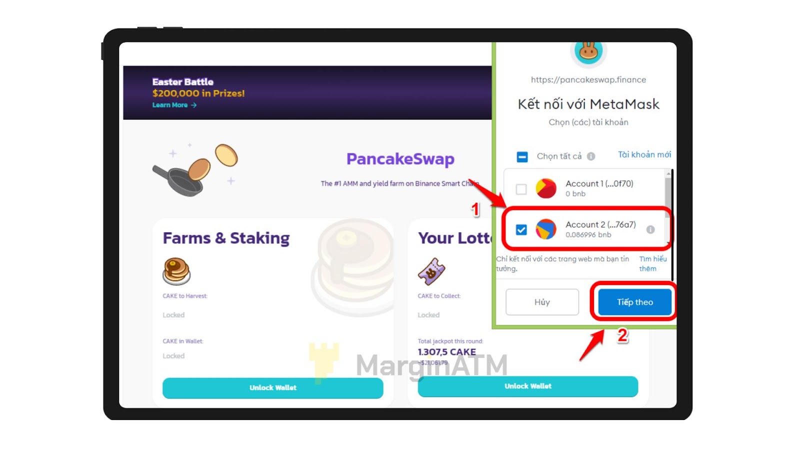 kết nối ví metamask với pancakeswap