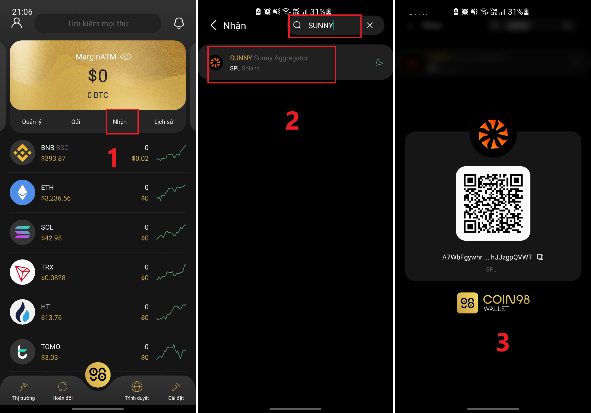 lưu trữ sunny token