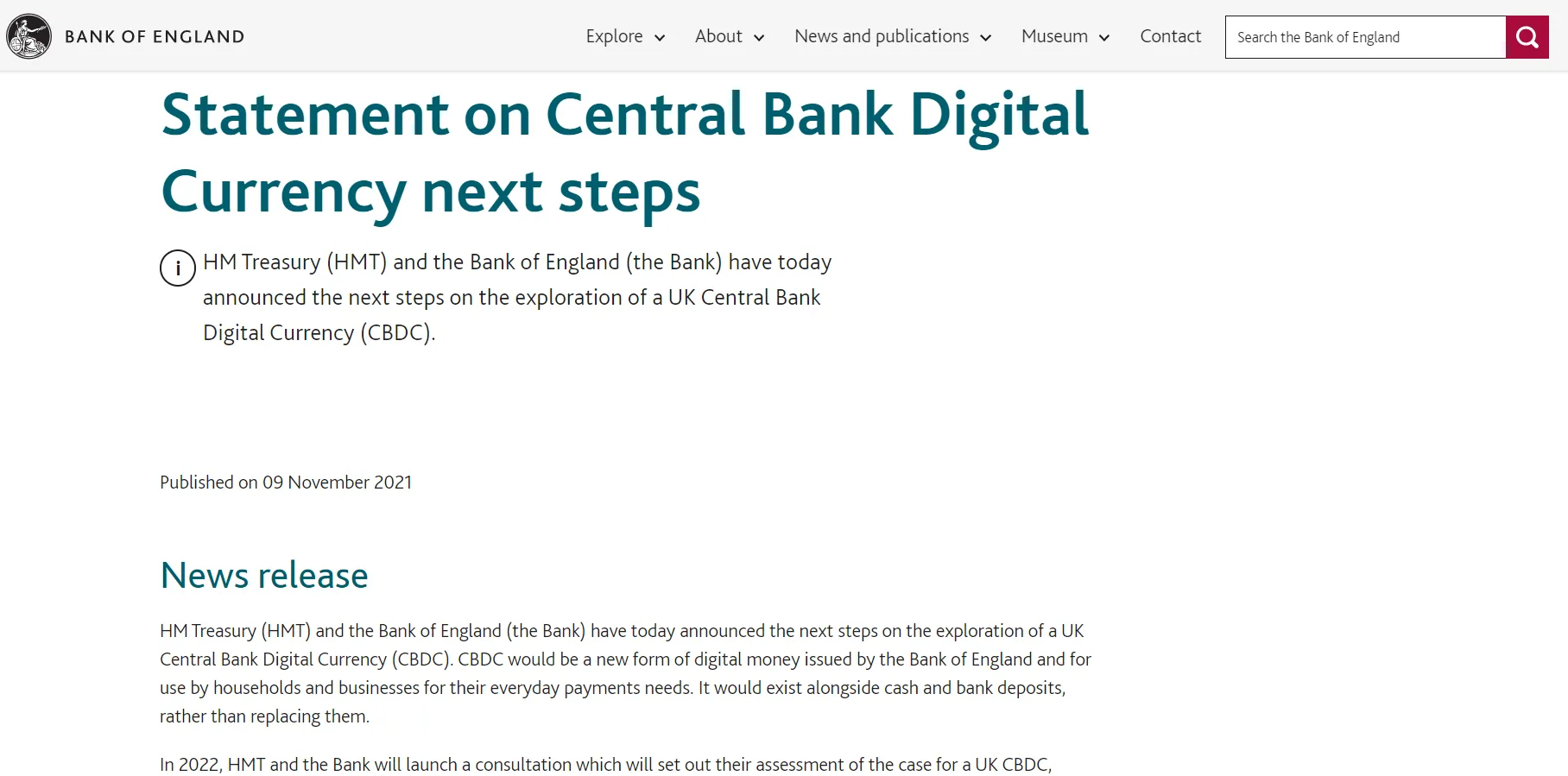 bank of england report