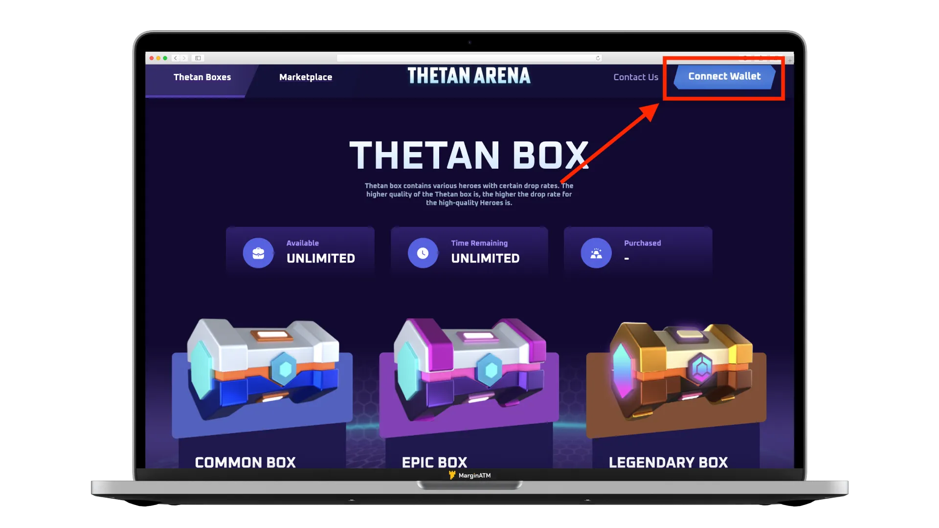 kết nối ví với marketplace thetan arena