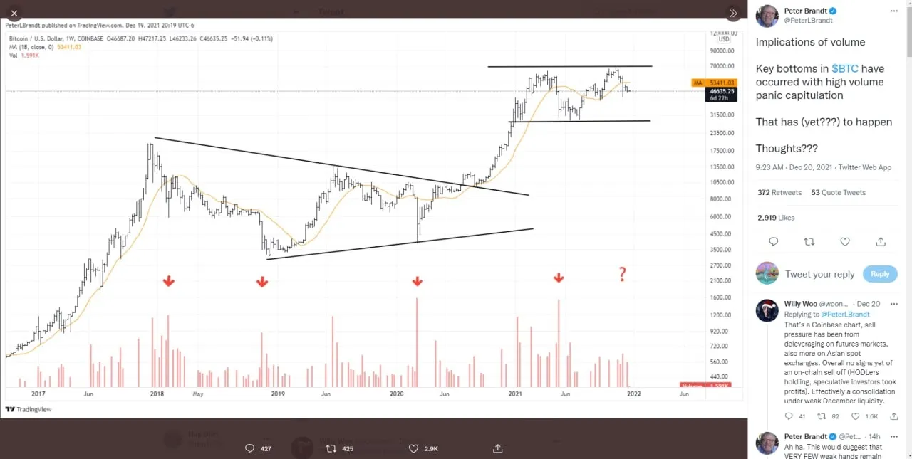 peter brandt đang nhận định btc