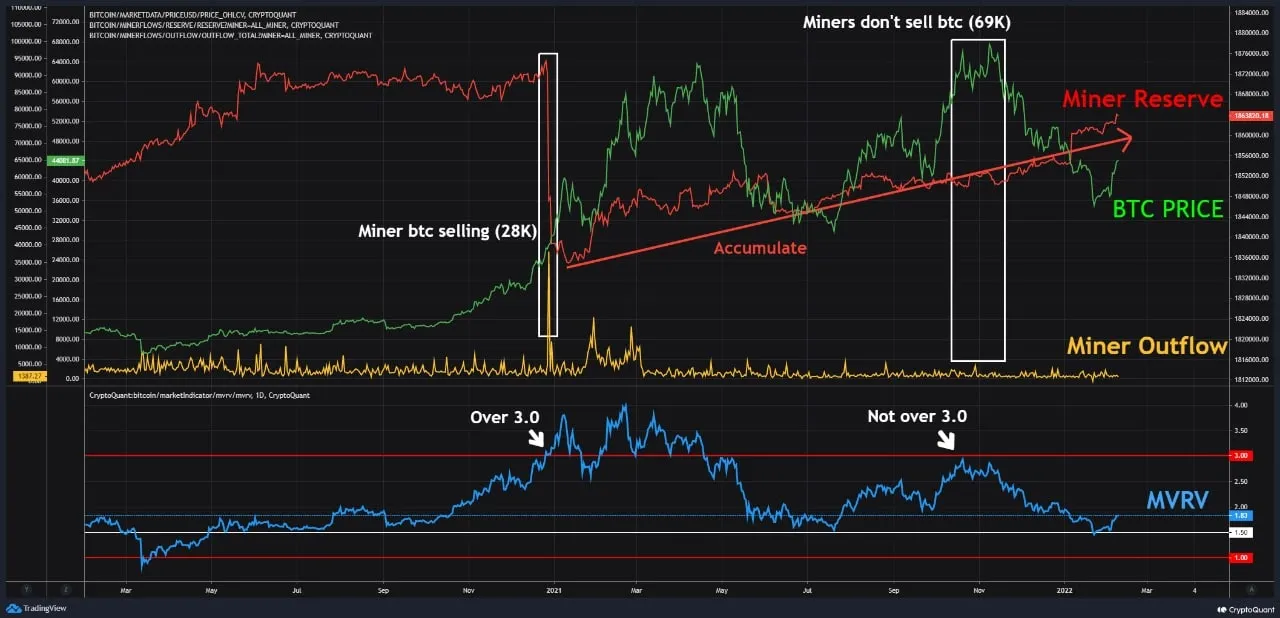 thợ đào đang tiếp tục tích lũy thêm btc