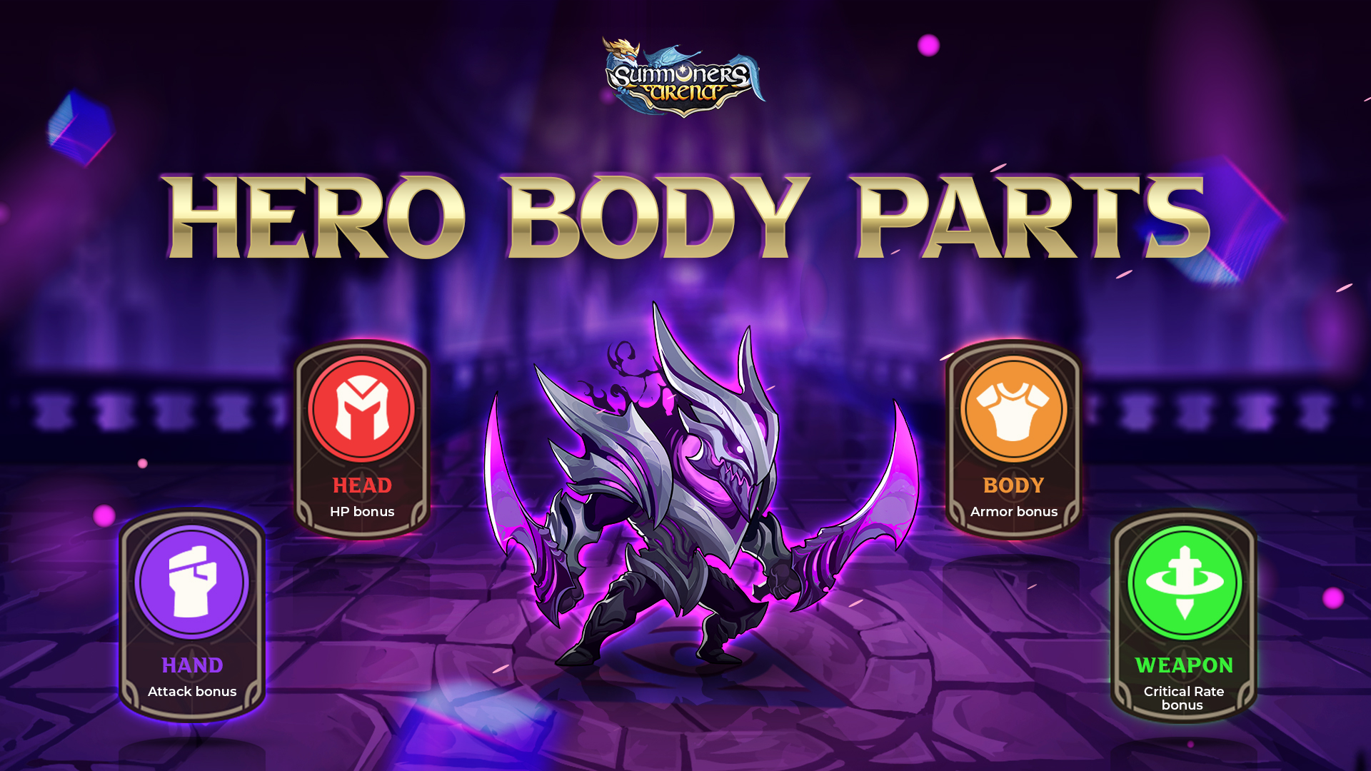 body part heroes summoners arena