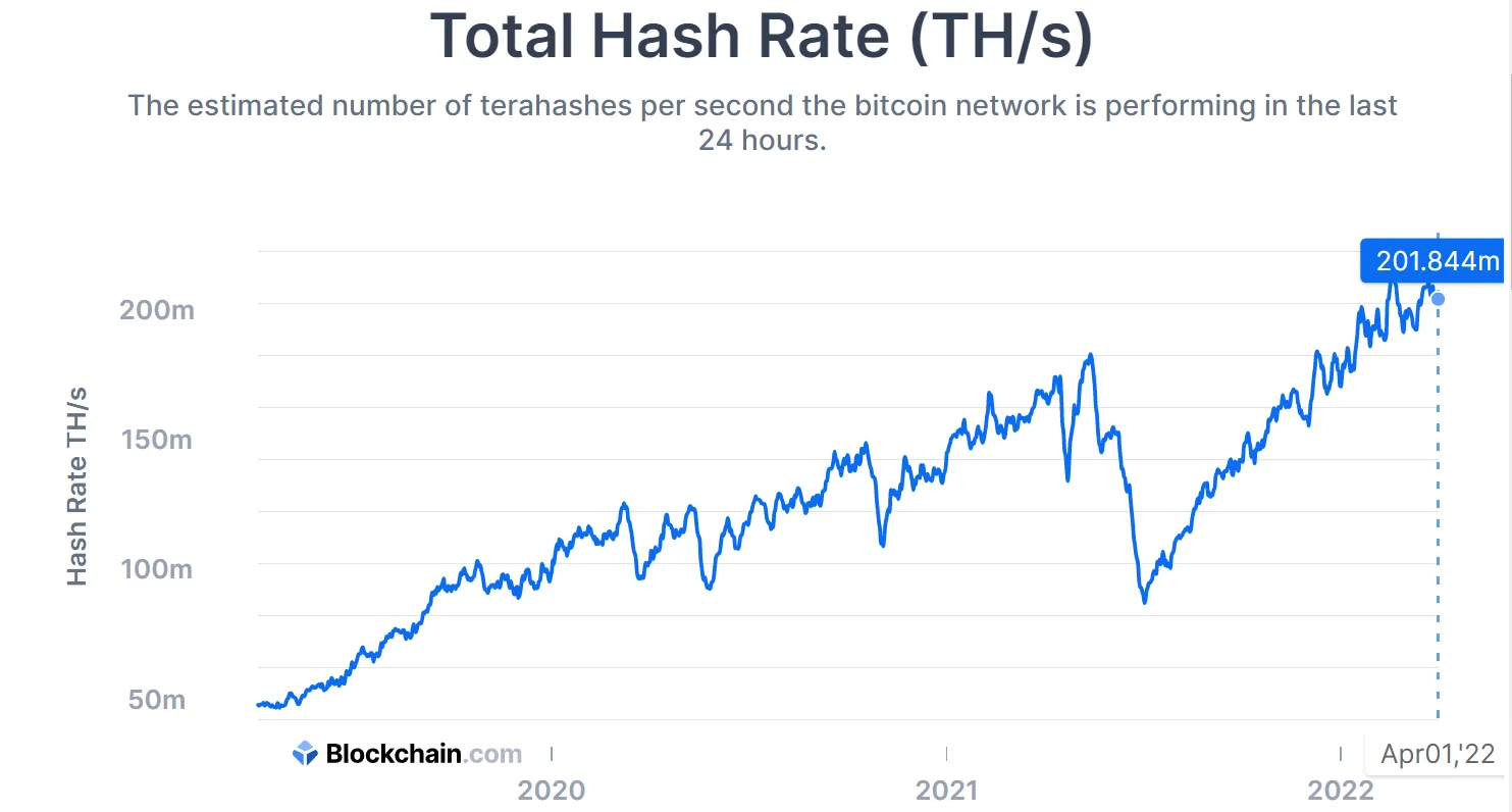 hashrate btc 3 năm qua