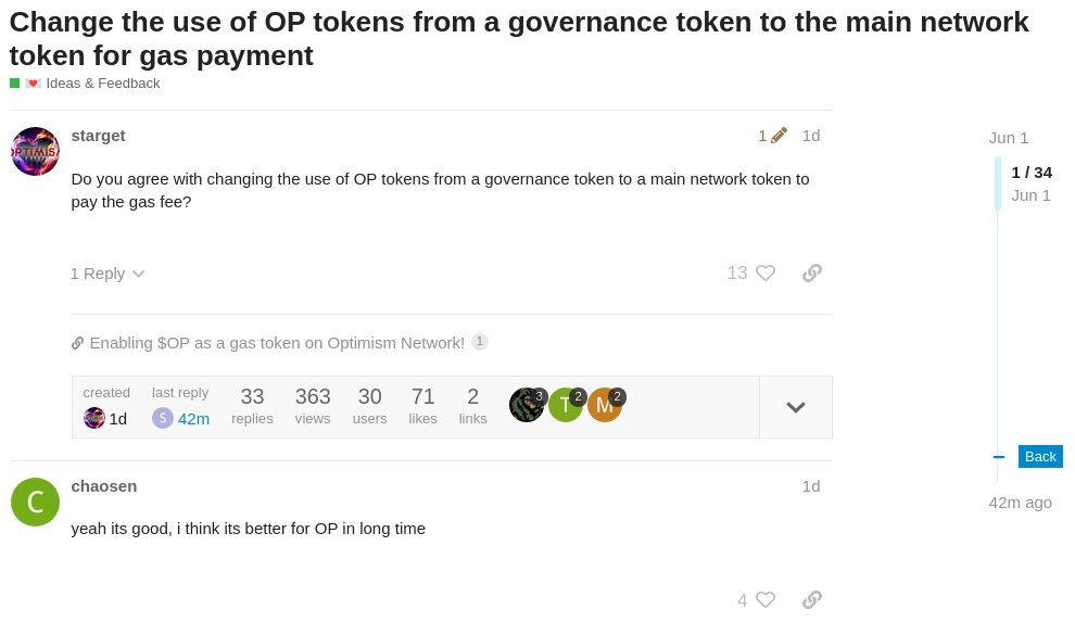 đề xuất sử dụng op token làm phí giao dịch