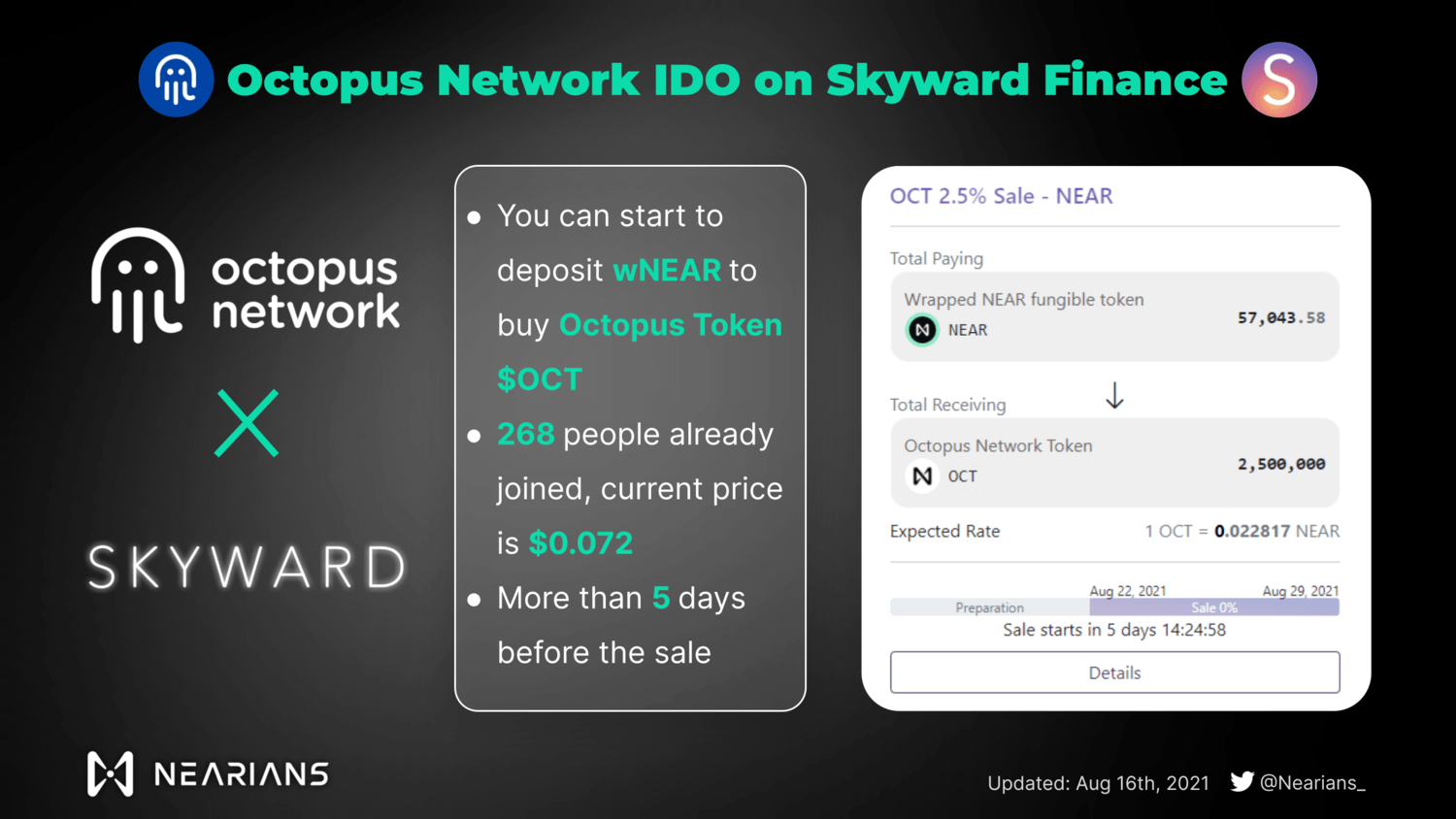 Octopus Network IDO token trên Skyward Finance