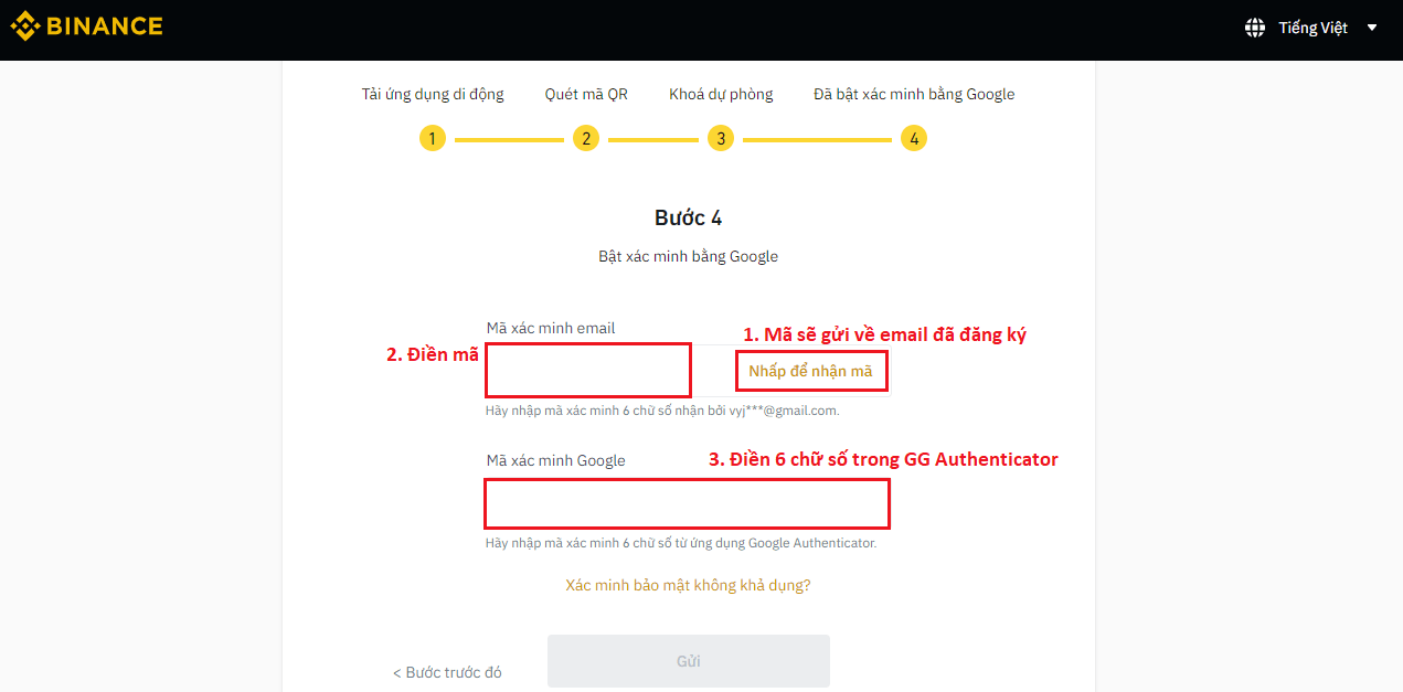 bảo mật 2fa binance 6