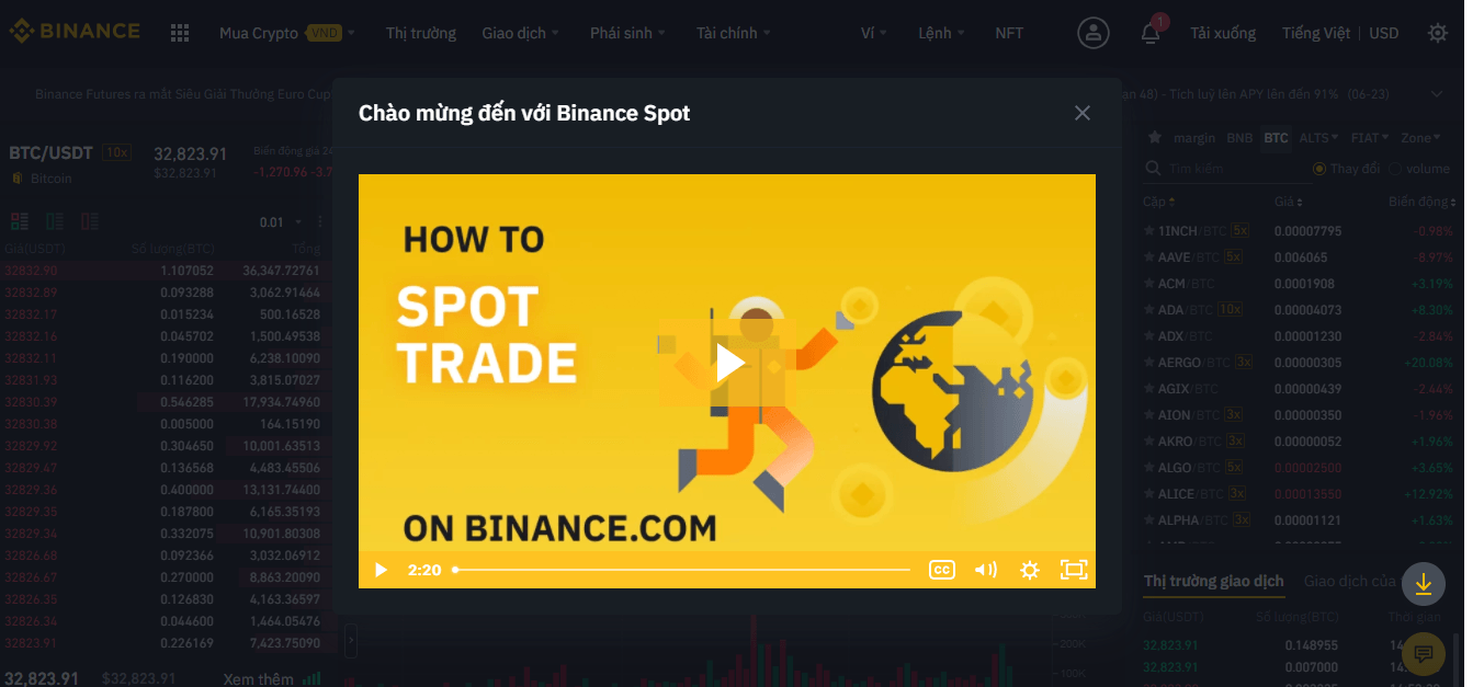 giao dịch trên binance 2