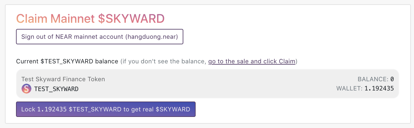 claim skyward token