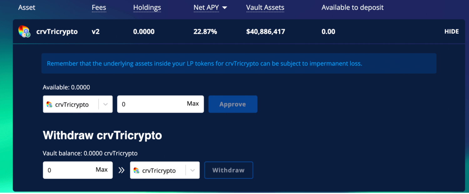 tricrypto yearn pool